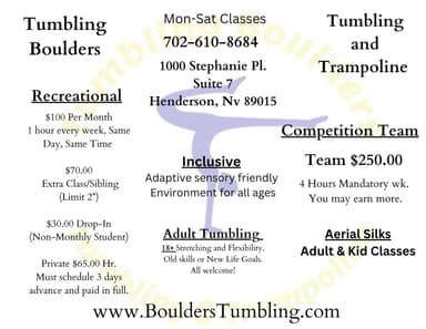 Tumbling Boulders Tumbling and Trampoline